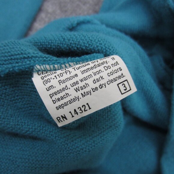 Vintage Christian Dior Mens Cardigan Sweater 100% Orlon Acrylic USA Blue Large - Picture 7 of 10